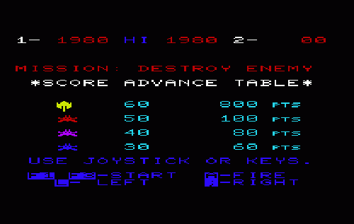 Star Battle title screen for Vic-20